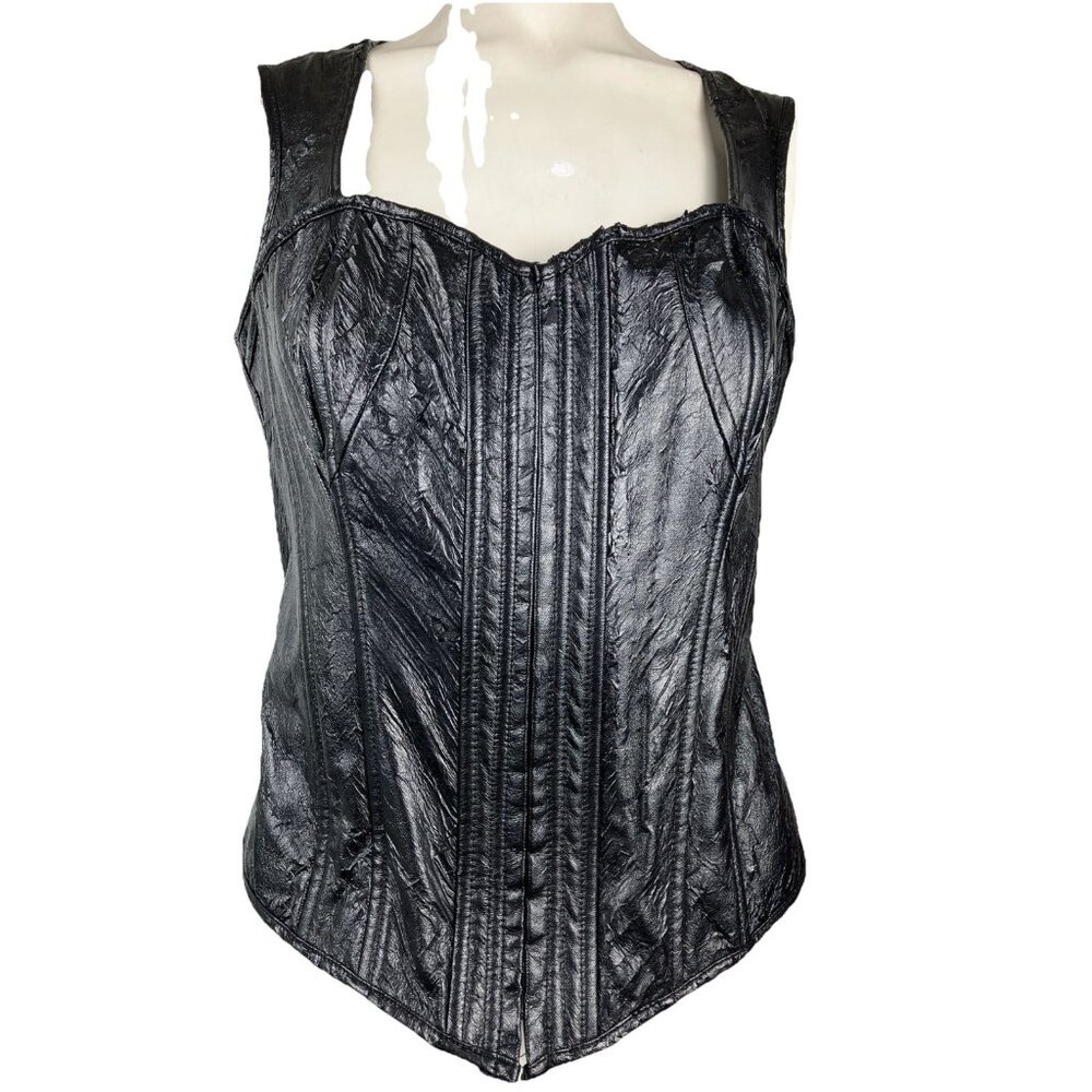 XL Vintage Lip Service Blacklist Distressed Corset Black